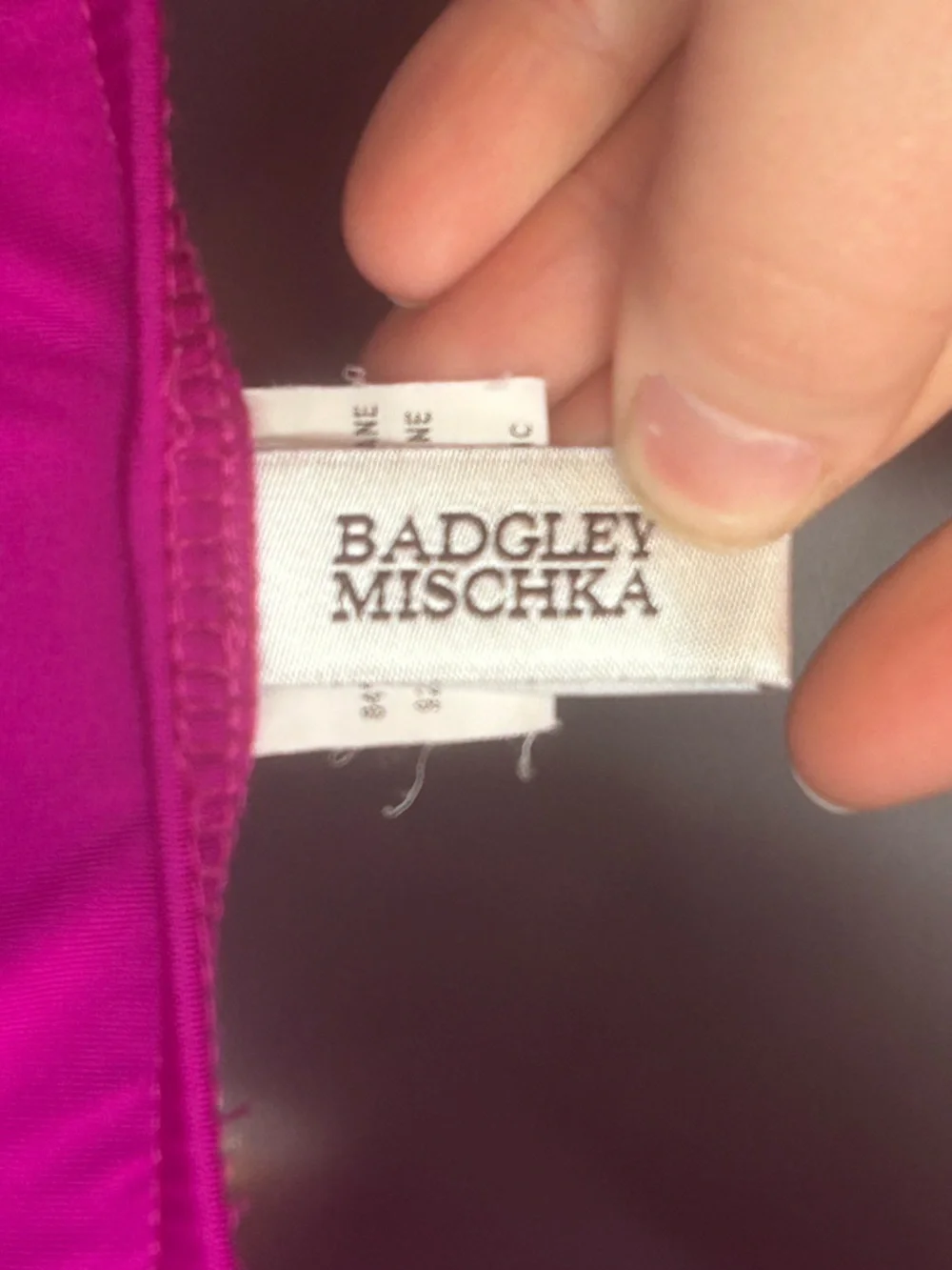 Badgley Mischka Fuschia One-Piece Ruched Swimsuit - Picture 4 of 7